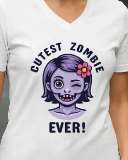 T-shirt Col V Cutest Zombie Ever!