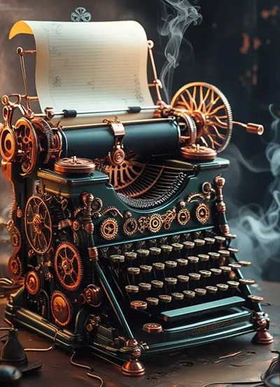 Machine à écrire steampunk - zone résilience